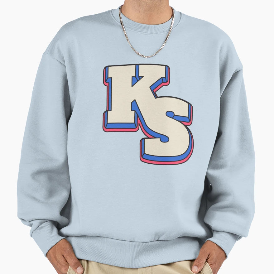 Ks Varsity Letter Collegiate Sweatshirt - Streetwear Style for Adults - T-Shirt, Sweatshirt, Hoodie
