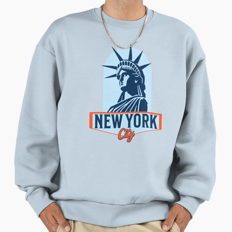 New York City Statue Liberty Sweatshirt - Minimalist Print for Adults - T-Shirt, Sweatshirt, Hoodie