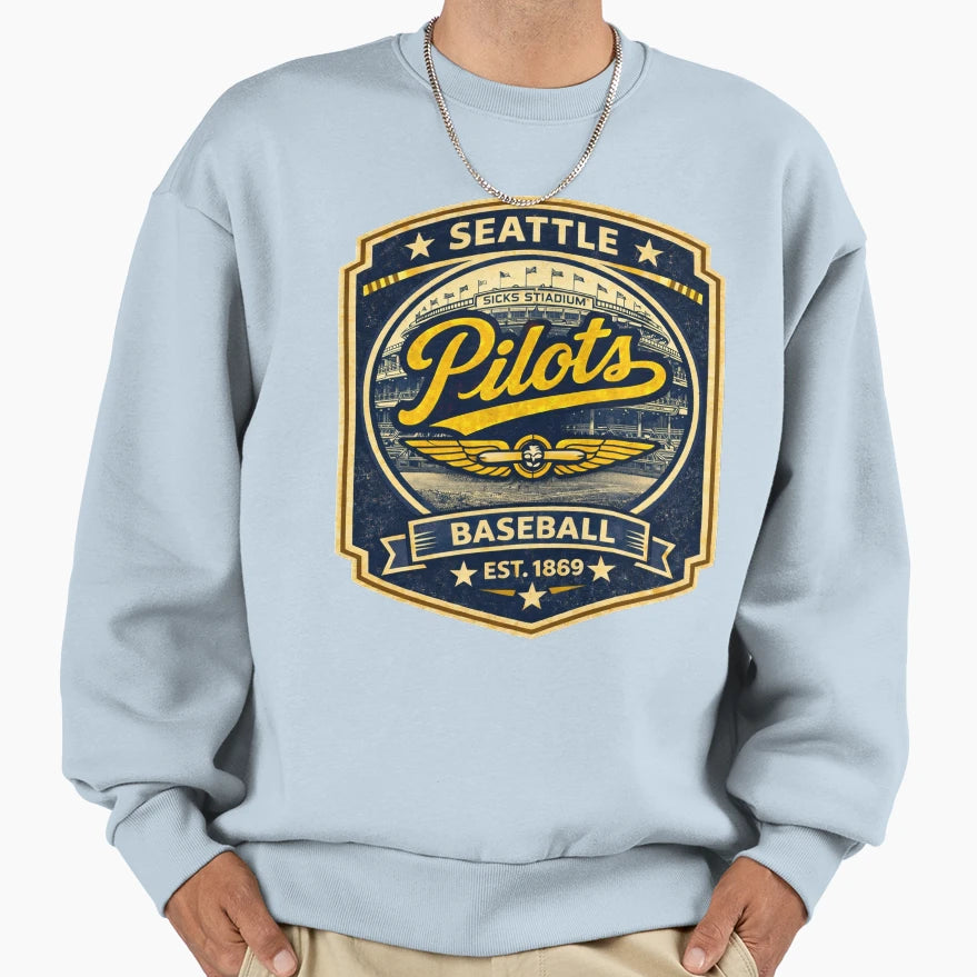 Defunct Seattle Pilots Baseball T-Shirt - Aesthetic Graphic for Adults - T-Shirt, Sweatshirt, Hoodie
