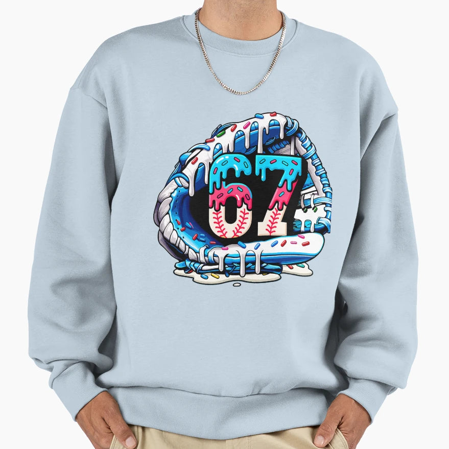 Seven Baseball Drip Ice Cream Sweatshirt - Custom Art Print Men Women - T-Shirt, Sweatshirt, Hoodie