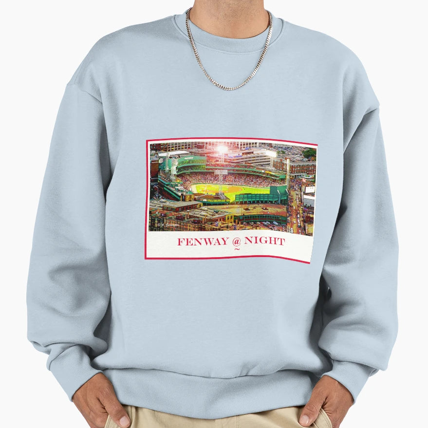 Fenway Park Night Baseball Sweatshirt - Custom Art Print Unisex - T-Shirt, Sweatshirt, Hoodie