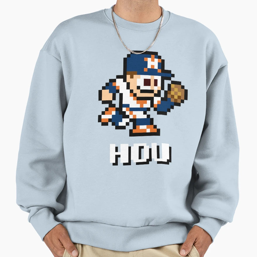 Houston 8 Bit Player Initials Sweatshirt - Custom Art Print Men Women - T-Shirt, Sweatshirt, Hoodie