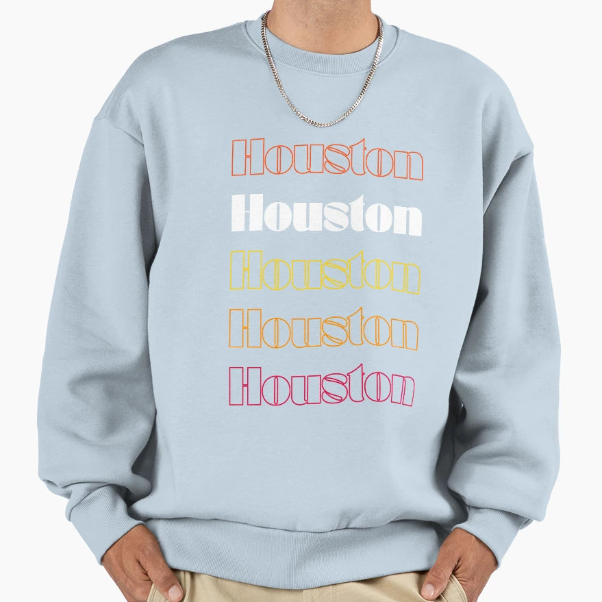 Houston Texas Baseball Hou And Sweatshirt - Fun Novelty Design for Adults - T-Shirt, Sweatshirt, Hoodie