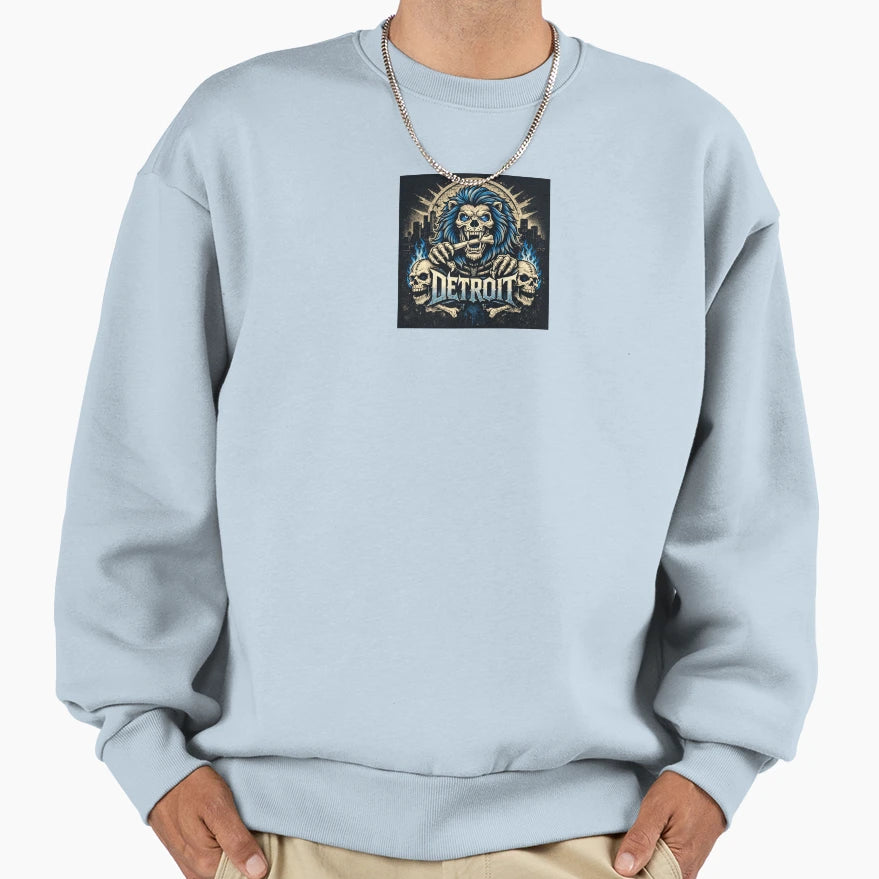 Detroit Skeleton Football Lion Sweatshirt - Trendy Graphic for Adults - T-Shirt, Sweatshirt, Hoodie