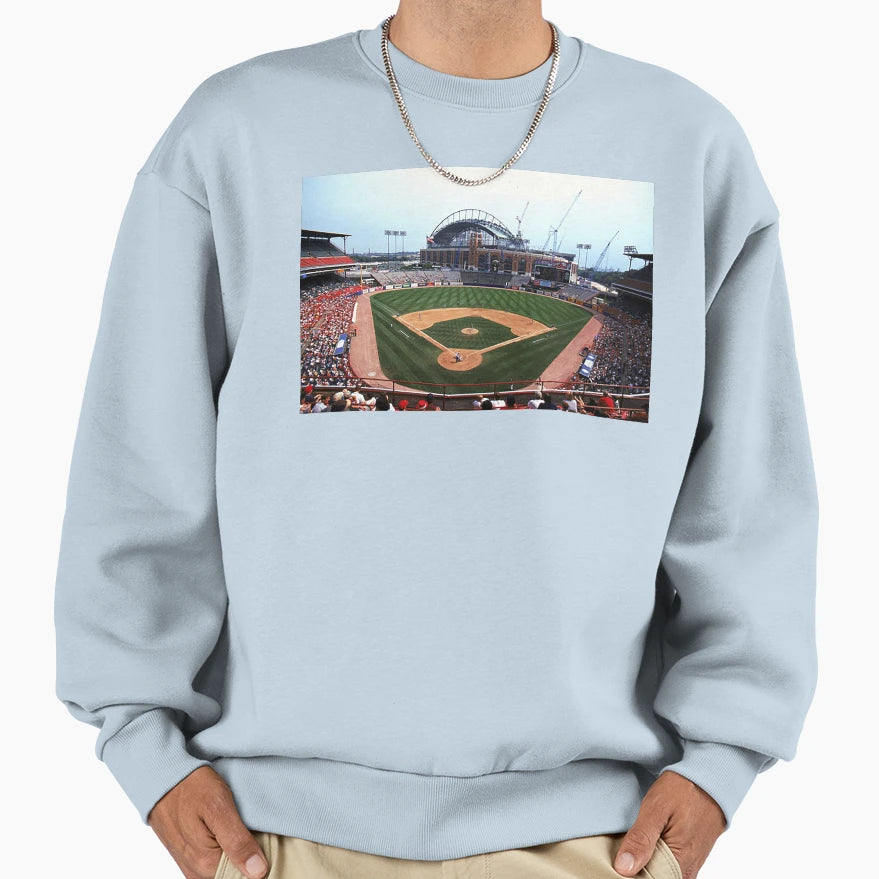 County Stadium Milwaukee Old Sweatshirt - Novelty Apparel for Adults - T-Shirt, Sweatshirt, Hoodie