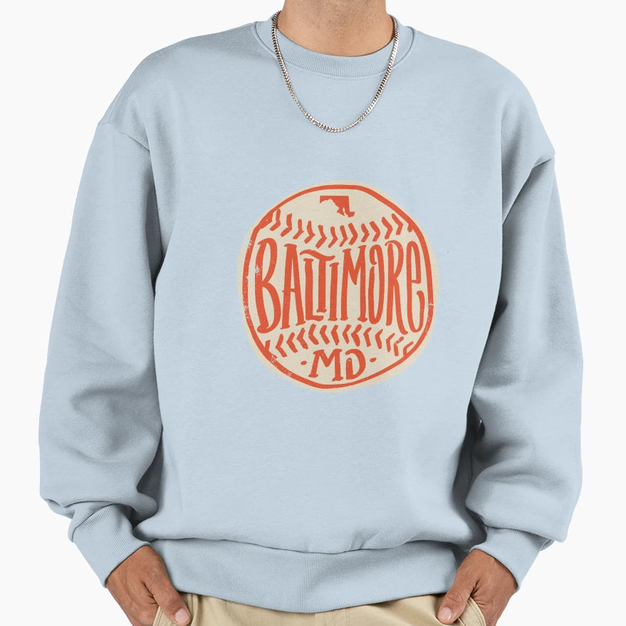 Hand Drawn Baseball Baltimore Custom Sweatshirt - Unique Graphic Men Women - T-Shirt, Sweatshirt, Hoodie