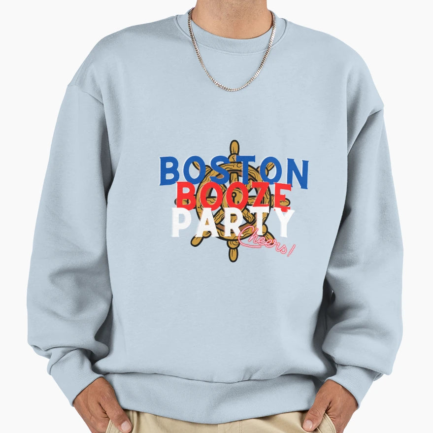 Boston Booze Party Sweatshirt - Graphic Print for Adults - T-Shirt, Sweatshirt, Hoodie