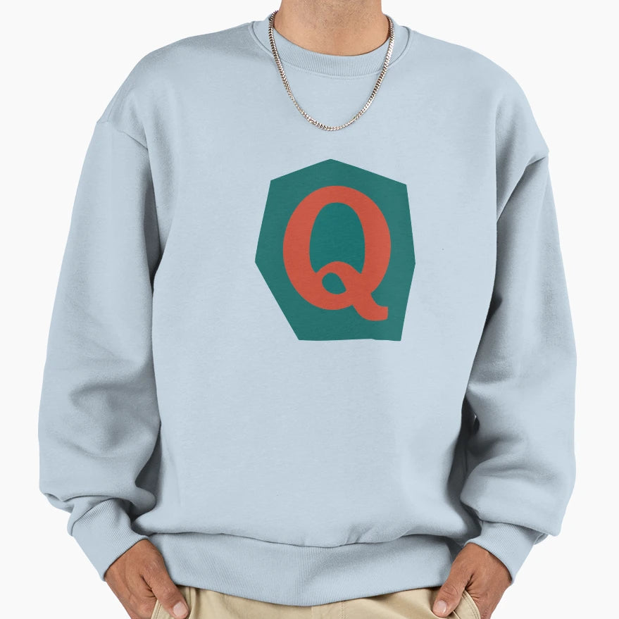 Letter Q Colorful Cutout Paper Sweatshirt - Fun Novelty Design Men Women - T-Shirt, Sweatshirt, Hoodie