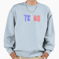 Texas Neon Blue White Red Sweatshirt - Aesthetic Graphic Men Women - T-Shirt, Sweatshirt, Hoodie