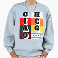 Chicago Typography Pattern Sweatshirt - Unique Graphic Men Women - T-Shirt, Sweatshirt, Hoodie