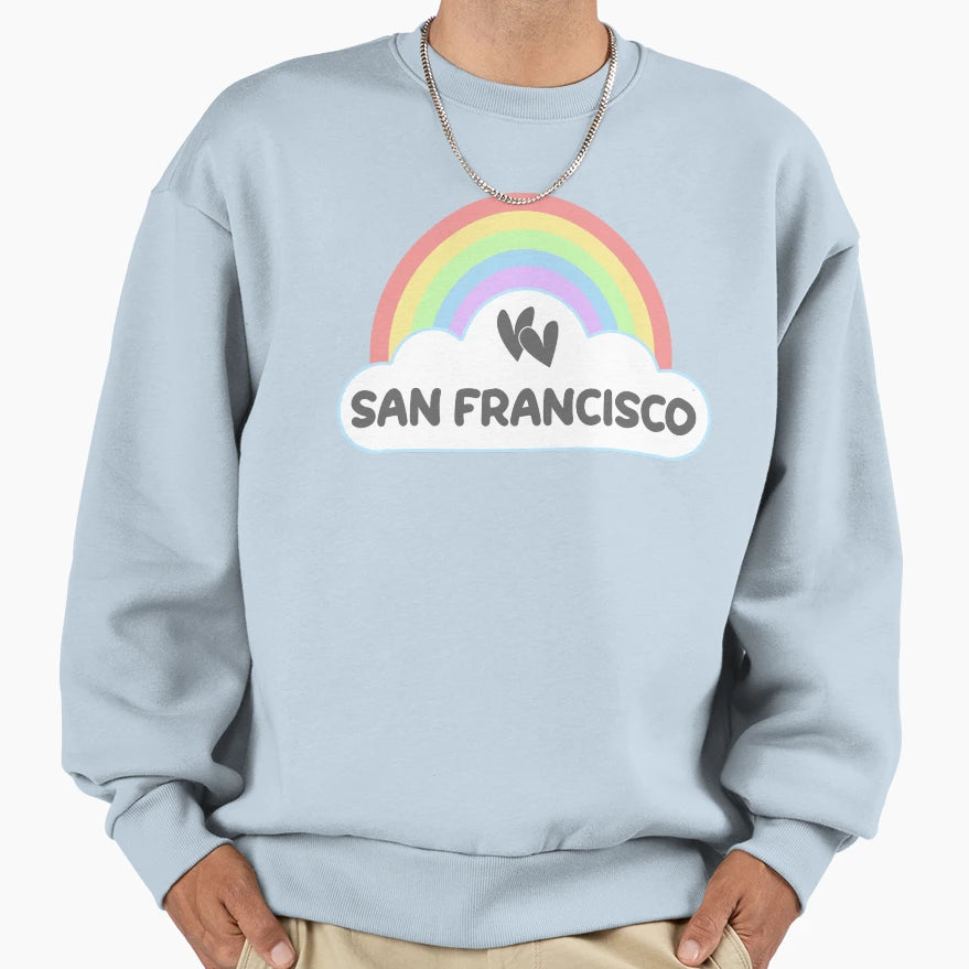 San Francisco Gay Pride Rainbow Sweatshirt - Fun Novelty Design for Adults - T-Shirt, Sweatshirt, Hoodie