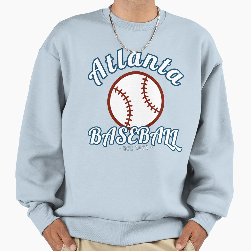 Atlanta Georgia Baseball Home Run Sweatshirt - Minimalist Print Men Women - T-Shirt, Sweatshirt, Hoodie