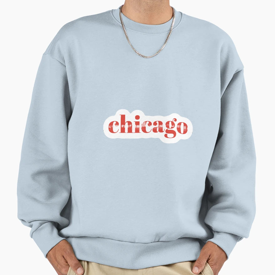 Chicago And Skyline Sweatshirt - Minimalist Print for Adults - T-Shirt, Sweatshirt, Hoodie