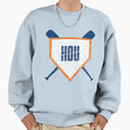 Houston Abbreviation Baseball Home Plate Sweatshirt - Trendy Graphic Unisex - T-Shirt, Sweatshirt, Hoodie