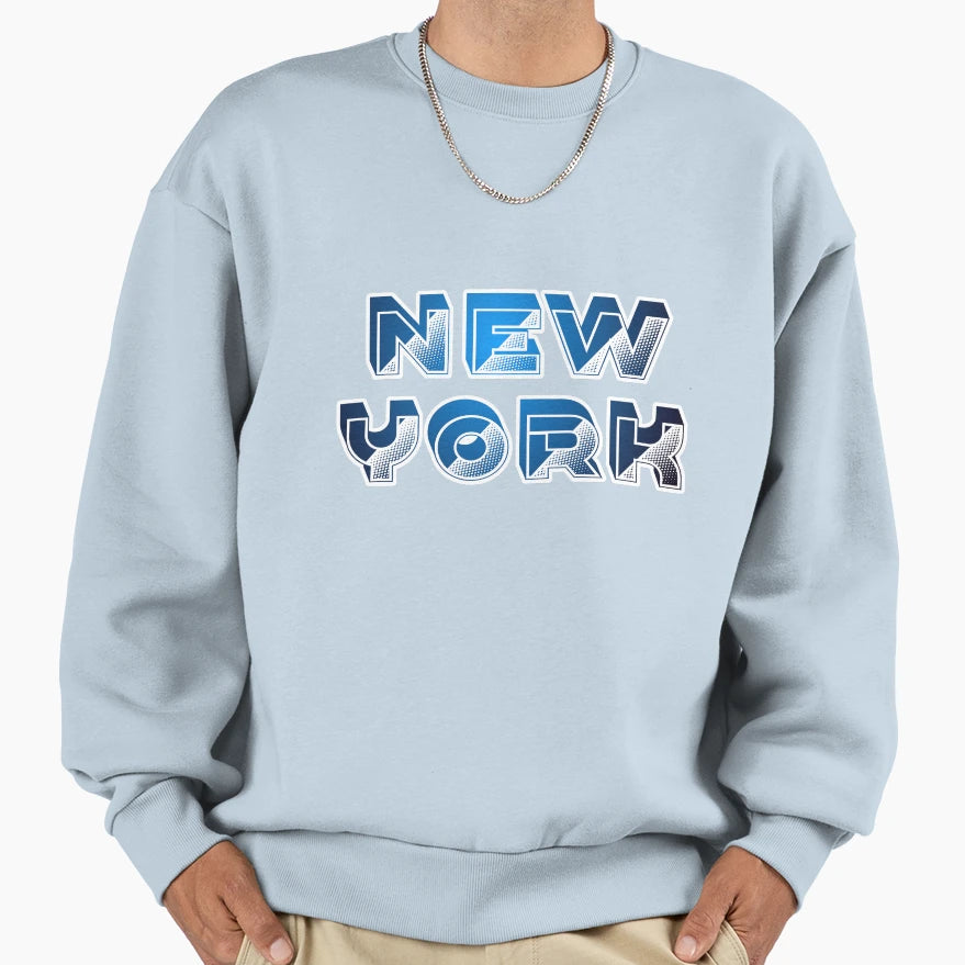 New York Blue Sweatshirt - Aesthetic Graphic Unisex - T-Shirt, Sweatshirt, Hoodie