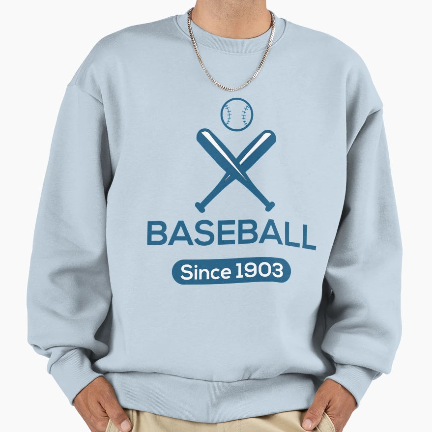 American Baseball Sport Logo Sweatshirt - Minimalist Print for Adults - T-Shirt, Sweatshirt, Hoodie