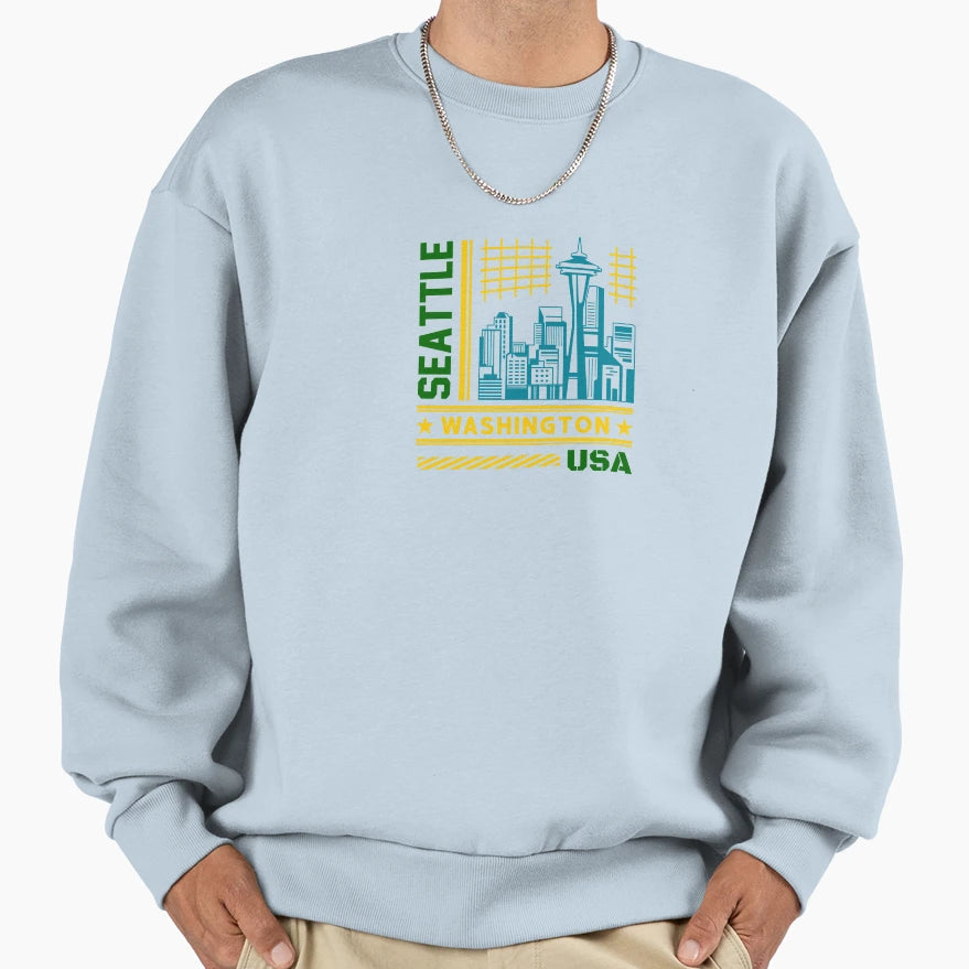 Seattle Washington United States Sweatshirt - Minimalist Print Unisex - T-Shirt, Sweatshirt, Hoodie