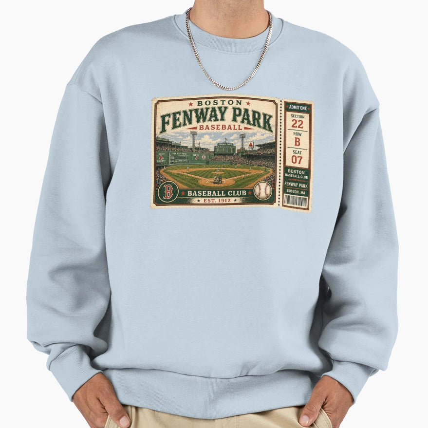 Boston Fenway Park Game Ticket T-Shirt - Trendy Graphic for Adults - T-Shirt, Sweatshirt, Hoodie