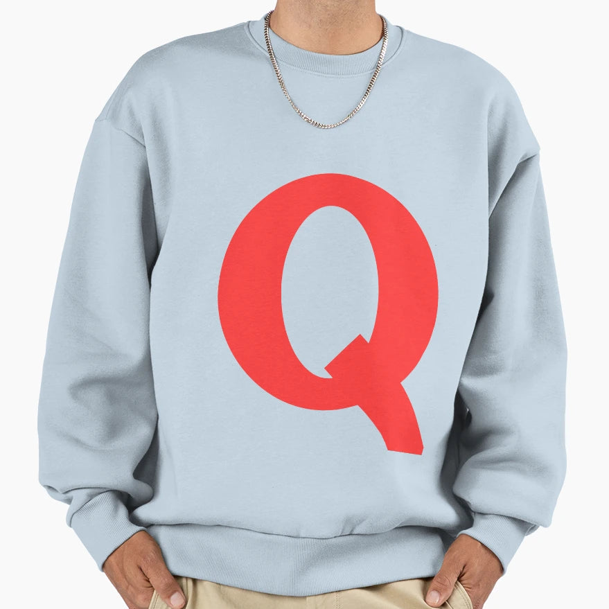 Big Red Alphabet Letter Q Sweatshirt - Custom Art Print Unisex - T-Shirt, Sweatshirt, Hoodie