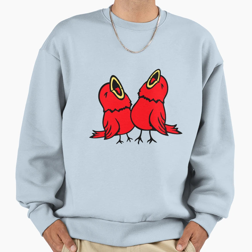 2 Budgies Songbird Sparrow Chirping Sweatshirt - Novelty Apparel Men Women - T-Shirt, Sweatshirt, Hoodie