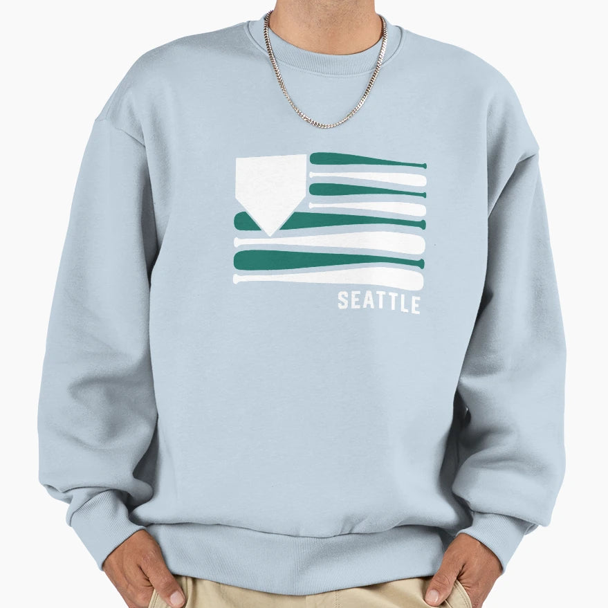 Seattle Baseball Is American Sweatshirt - Unique Graphic Unisex - T-Shirt, Sweatshirt, Hoodie