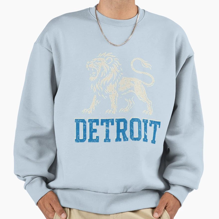 Football Detroit Lions Sweatshirt - Minimalist Print Men Women - T-Shirt, Sweatshirt, Hoodie