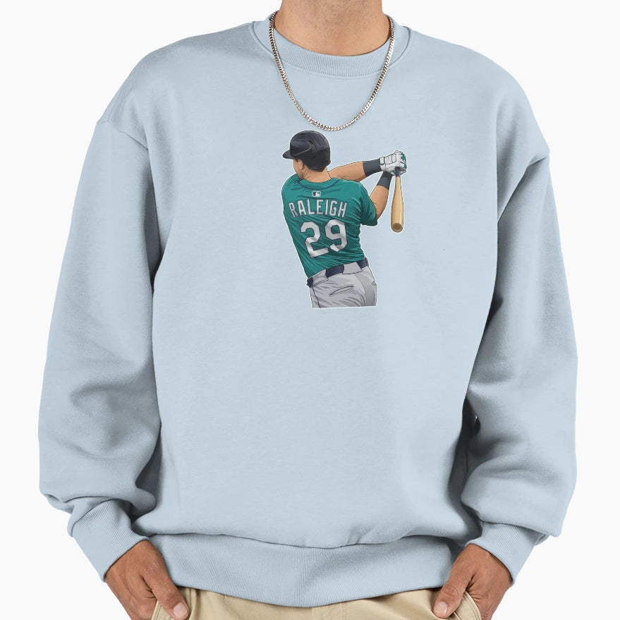 Cal Raleigh 29 Batting Stance Sweatshirt - Custom Art Print Unisex - T-Shirt, Sweatshirt, Hoodie