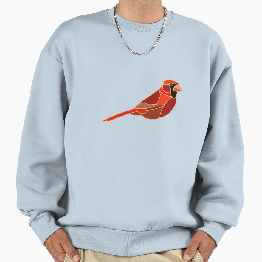 Stained Glass Northern Cardinal Sweatshirt - Unique Graphic for Adults - T-Shirt, Sweatshirt, Hoodie