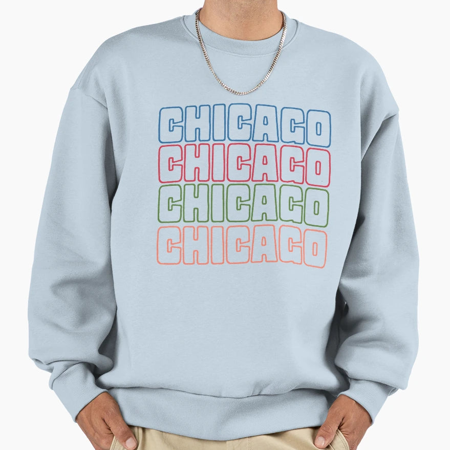 Chicago Sweatshirt - Custom Art Print Men Women - T-Shirt, Sweatshirt, Hoodie