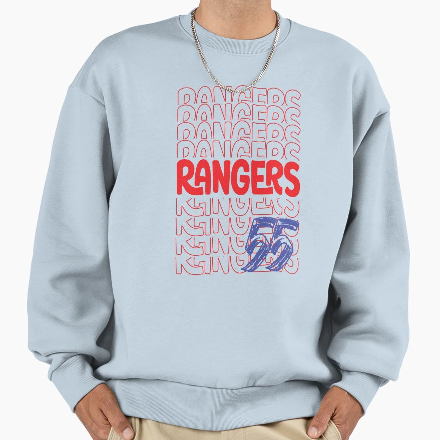 Rangers 55 Football Fan Gift Sweatshirt - Casual Everyday Wear Unisex - T-Shirt, Sweatshirt, Hoodie