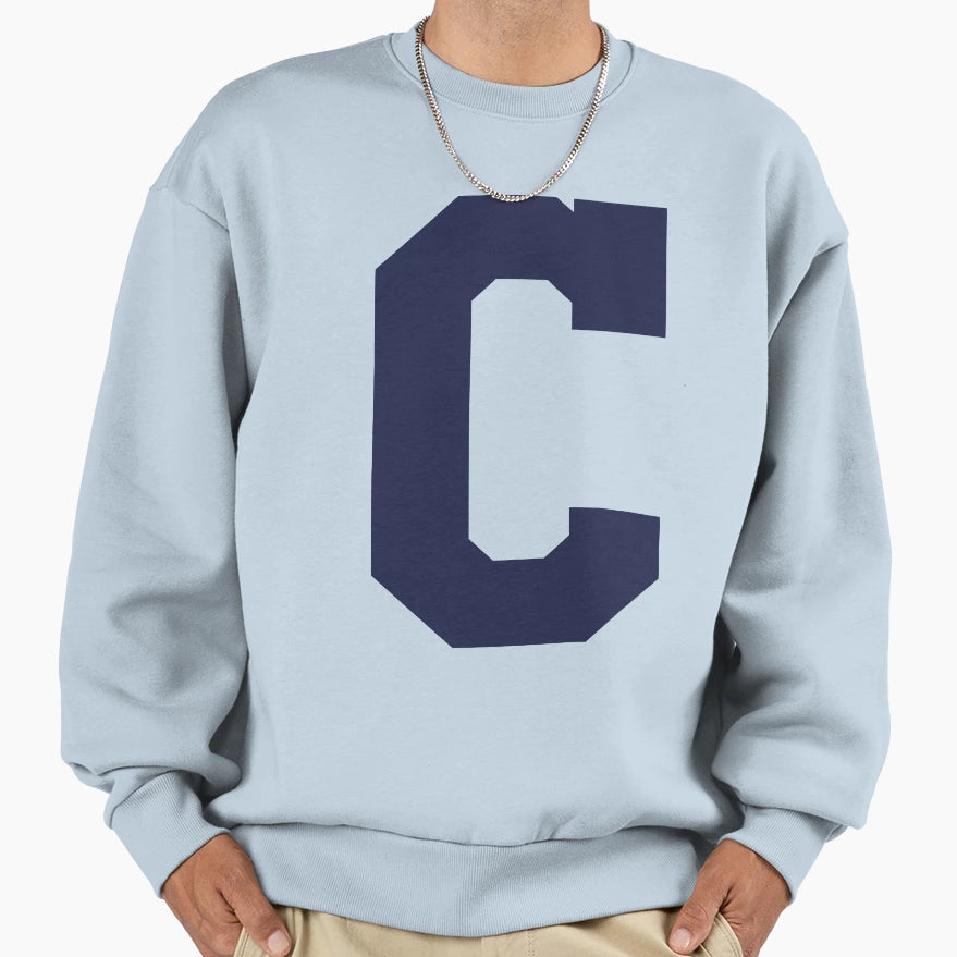 Alphabet Navy C Sports Letter C Sweatshirt - Aesthetic Graphic Men Women - T-Shirt, Sweatshirt, Hoodie