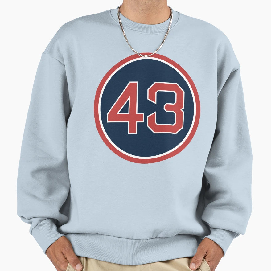 Dennis Eckersley 43 Jersey Number Sweatshirt - Fun Novelty Design Men Women - T-Shirt, Sweatshirt, Hoodie