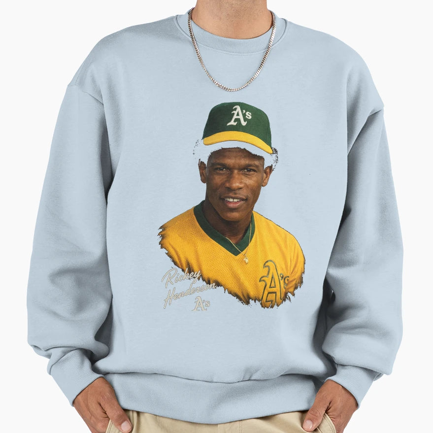 Rickey Henderson Oakland As Sweatshirt - Aesthetic Graphic Men Women - T-Shirt, Sweatshirt, Hoodie