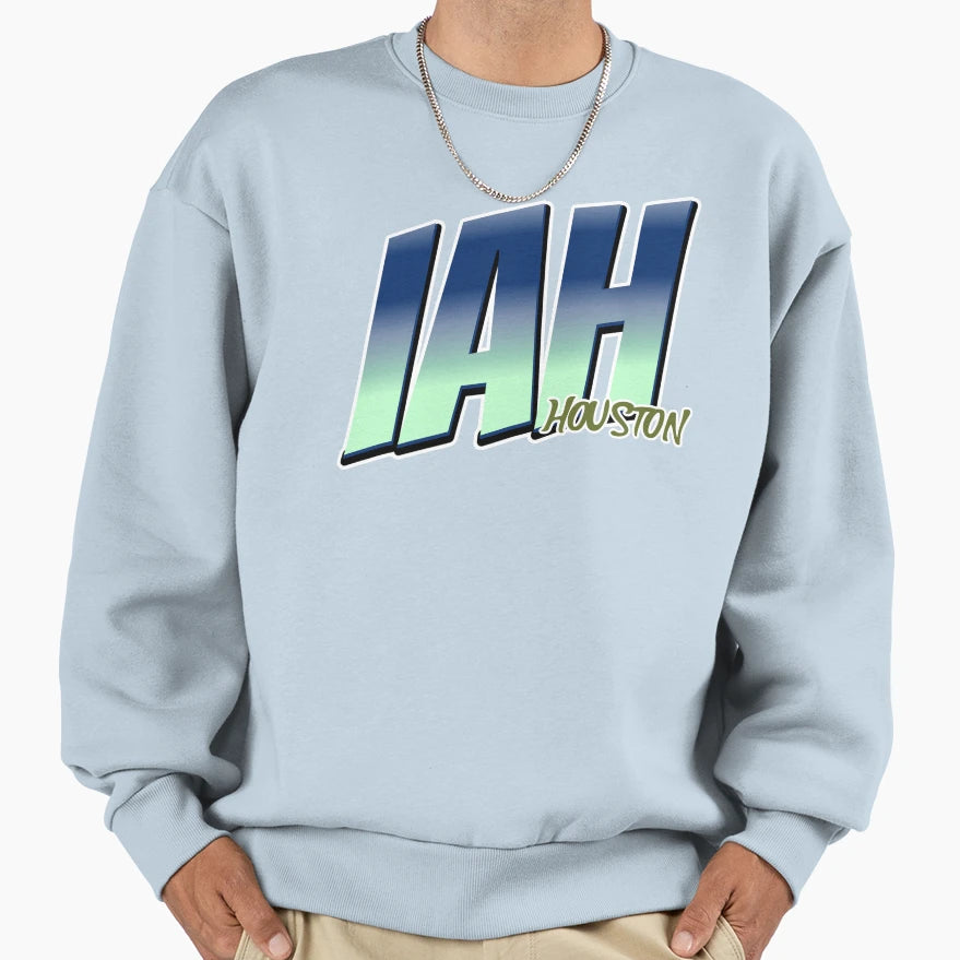 Iah Houston Iata Airport Code Sweatshirt - Casual Everyday Wear for Adults - T-Shirt, Sweatshirt, Hoodie
