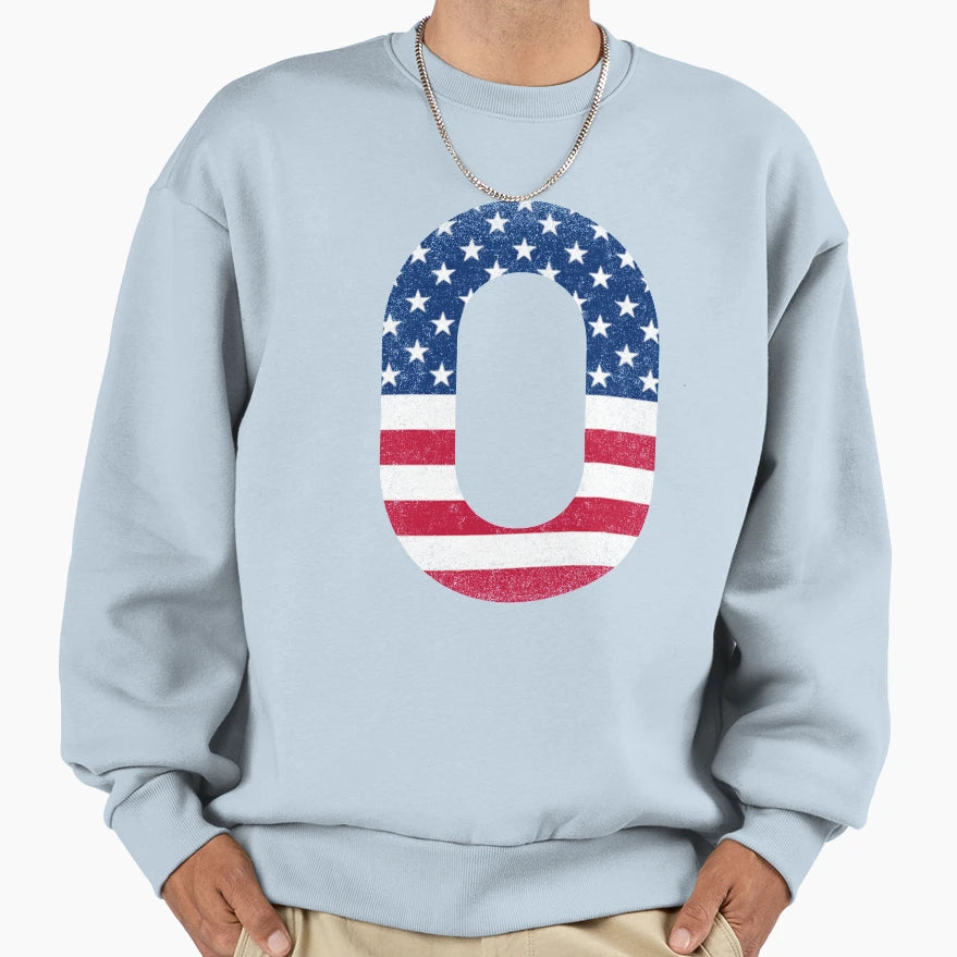 Letter O Capital Alphabet American Sweatshirt - Novelty Apparel Unisex - T-Shirt, Sweatshirt, Hoodie