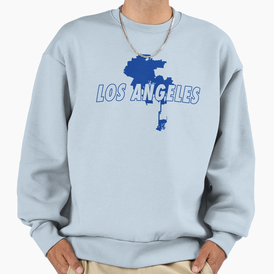 Los Angeles Blue Yellow Sweatshirt - Aesthetic Graphic Men Women - T-Shirt, Sweatshirt, Hoodie