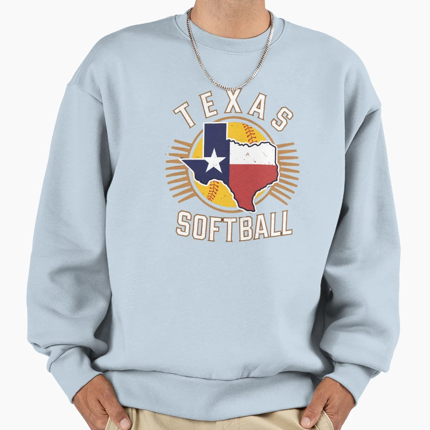 Texas Softball Sweatshirt - Unique Graphic Unisex - T-Shirt, Sweatshirt, Hoodie