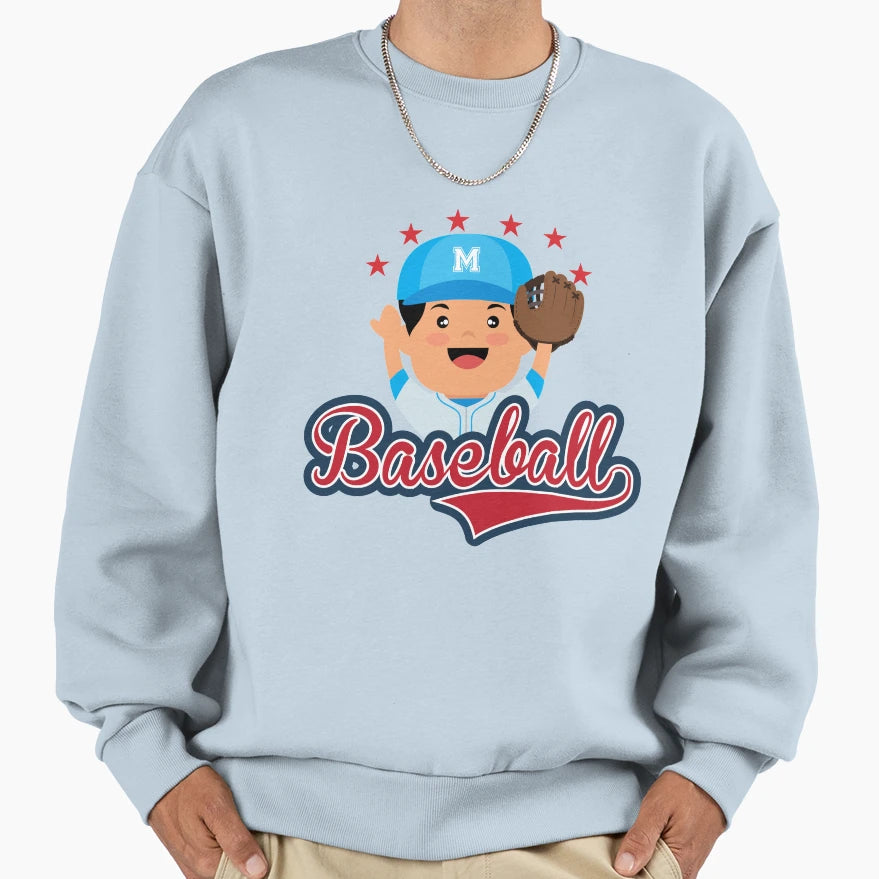 Baseball Player Logo Sweatshirt - Unique Graphic Men Women - T-Shirt, Sweatshirt, Hoodie
