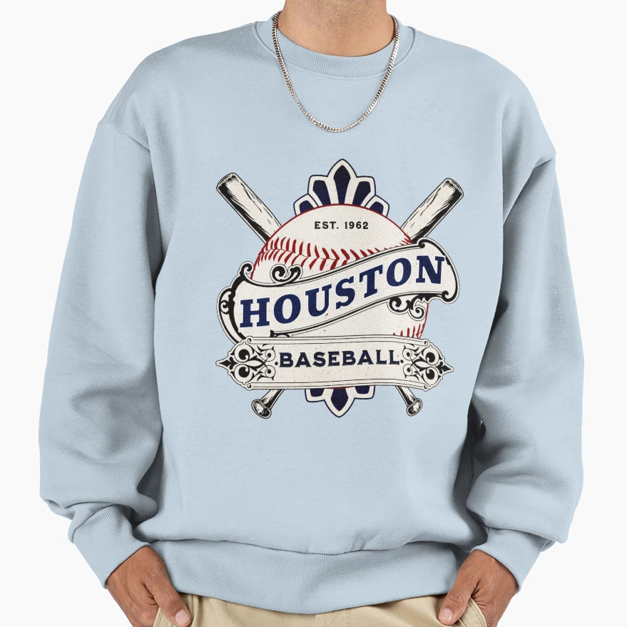 Houston Baseball Sweatshirt - Aesthetic Graphic for Adults - T-Shirt, Sweatshirt, Hoodie