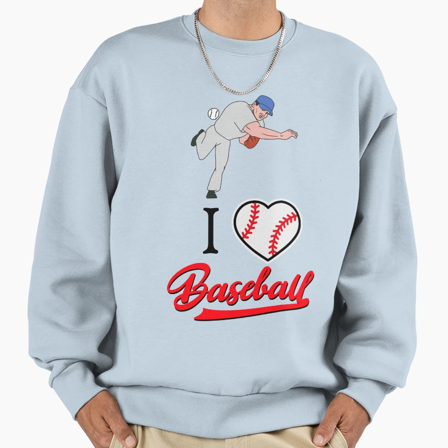 Love Baseball Ball Foul Pitcher Sweatshirt - Graphic Print Men Women - T-Shirt, Sweatshirt, Hoodie