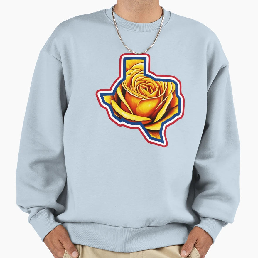 Yellow Rose Texas Usa Rosa Gallica Sweatshirt - Minimalist Print Unisex - T-Shirt, Sweatshirt, Hoodie