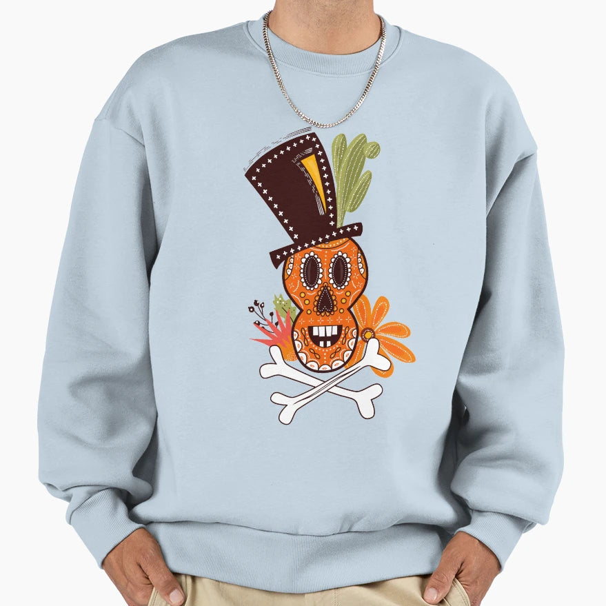 Sugar Skull Smile Sweatshirt - Casual Everyday Wear for Adults - T-Shirt, Sweatshirt, Hoodie