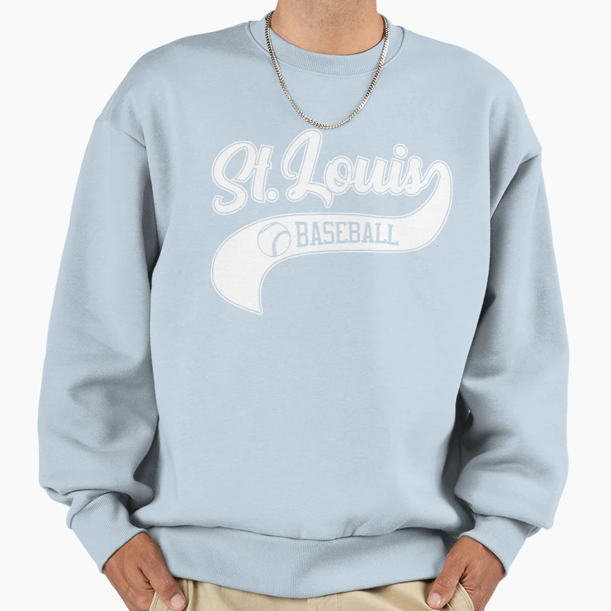 St Louis Baseball Swoosh Sweatshirt - Trendy Graphic Men Women - T-Shirt, Sweatshirt, Hoodie