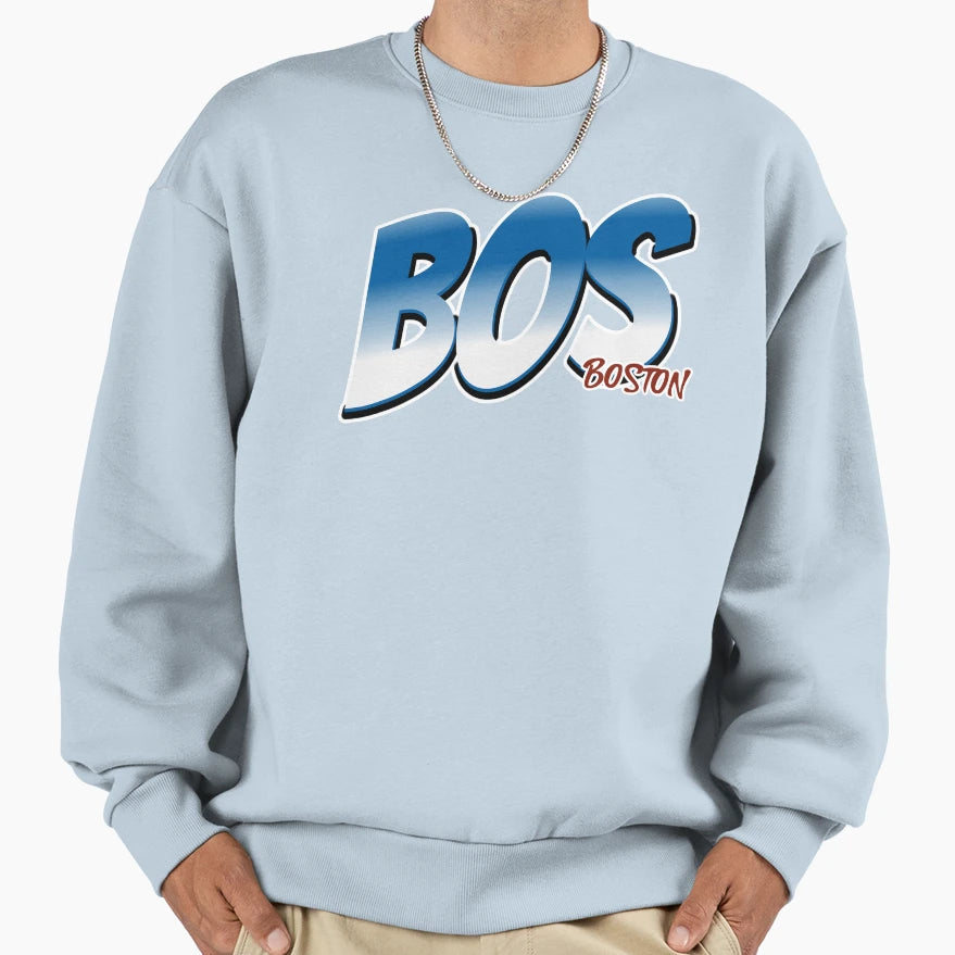 Bos Boston Iata Airport Code Sweatshirt - Custom Art Print for Adults - T-Shirt, Sweatshirt, Hoodie