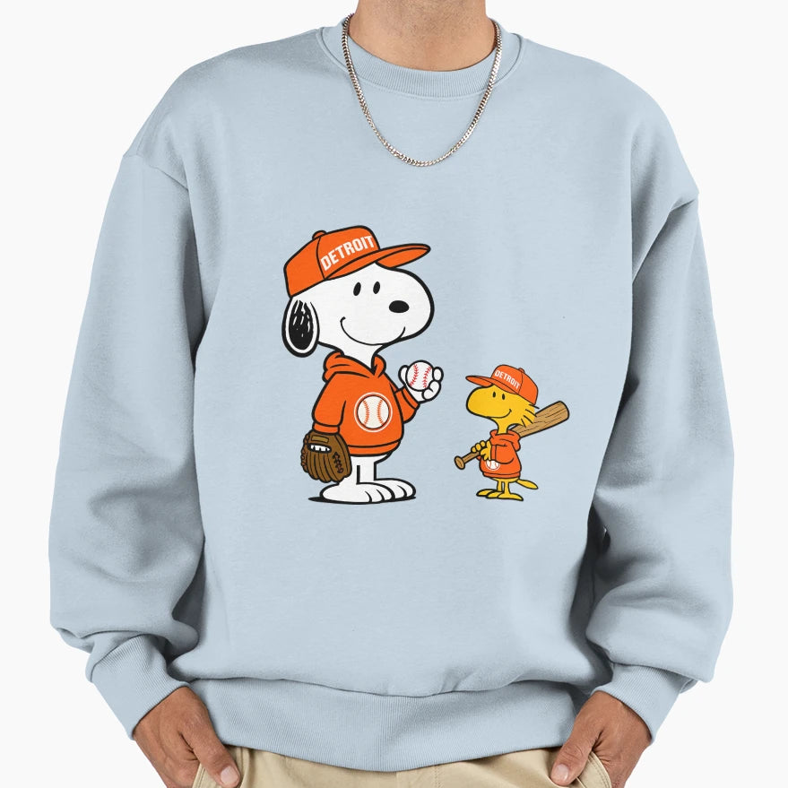 Detroit Tigers Snoopy And Sweatshirt - Custom Art Print Men Women - T-Shirt, Sweatshirt, Hoodie