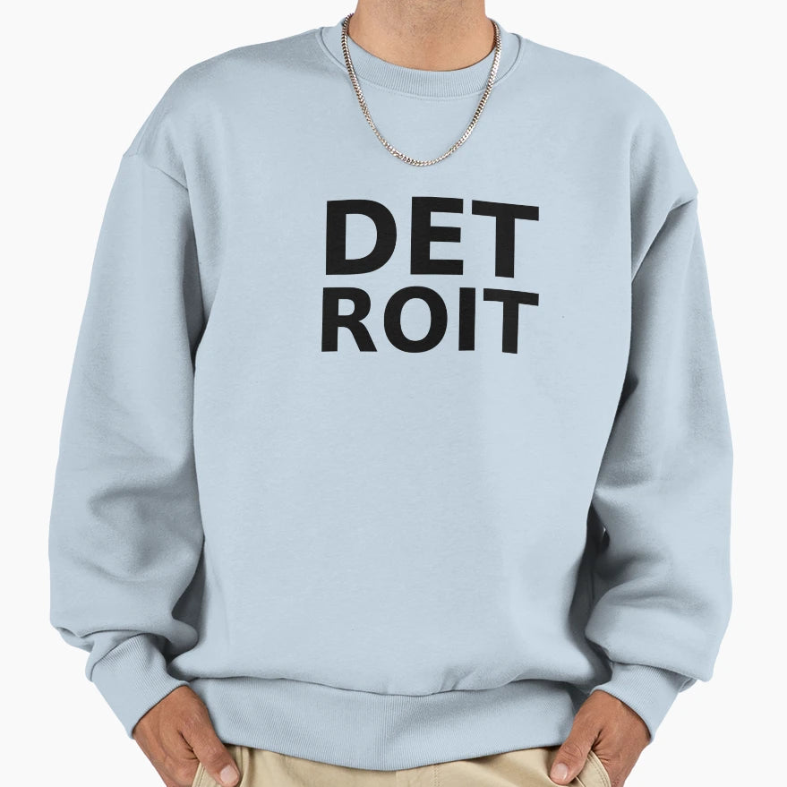 Detroit Stacked Bold Modern Type City T-Shirt - Trendy Graphic for Adults - T-Shirt, Sweatshirt, Hoodie