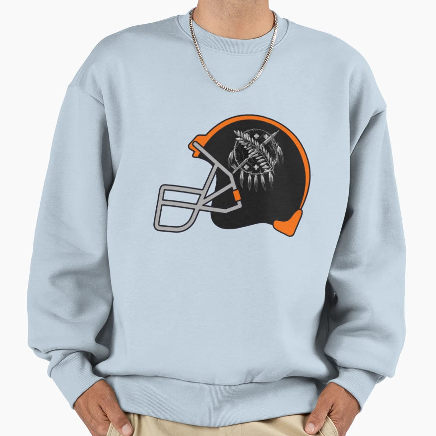 Dafakawe Tribe Helmet Sweatshirt - Minimalist Print Unisex - T-Shirt, Sweatshirt, Hoodie