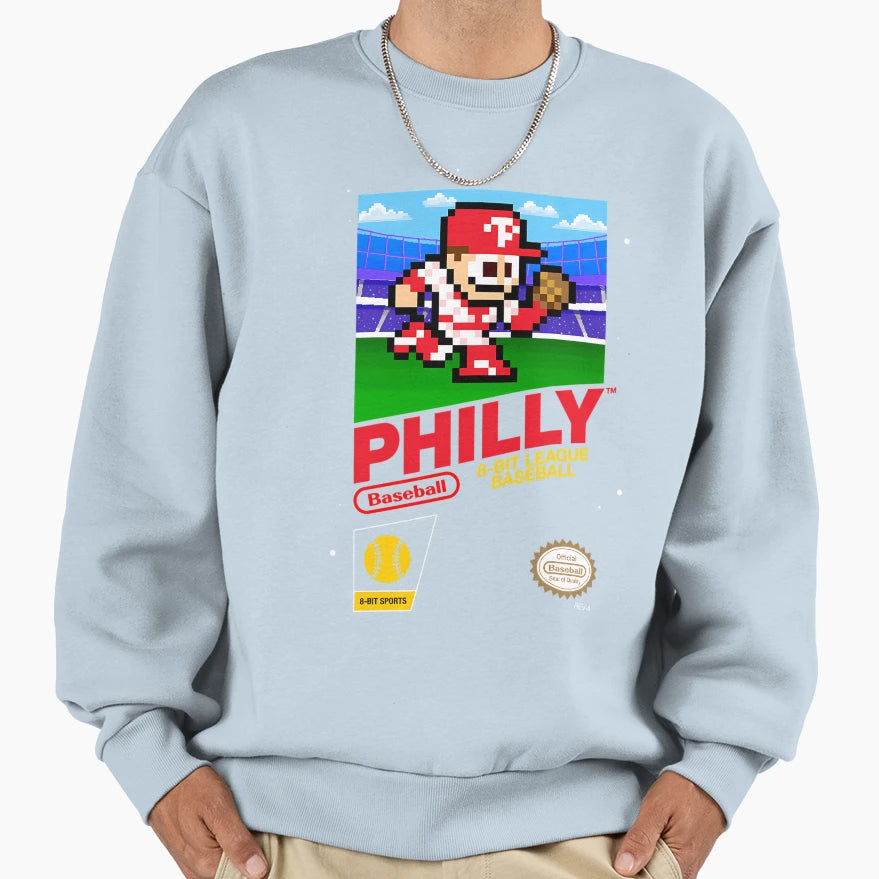 Philadelphia 8Bit Videogame Cart Sweatshirt - Fun Novelty Design for Adults - T-Shirt, Sweatshirt, Hoodie