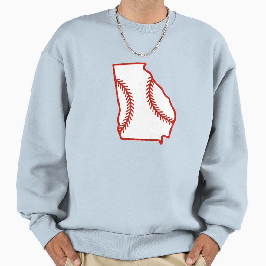 Georgia State Outline Baseball Stitch Sweatshirt - Streetwear Style Unisex - T-Shirt, Sweatshirt, Hoodie