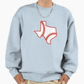 Texas State Outline Baseball Stitch Sweatshirt - Trendy Graphic Unisex - T-Shirt, Sweatshirt, Hoodie